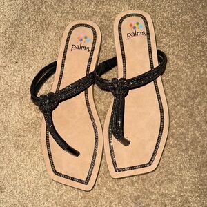 Palm’s Rhinestone T-Strap Sandals Size 7